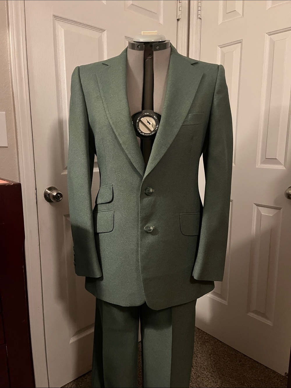 1970s The Attic Union Made Longline Suit Set, Sage Green, Size M Tall